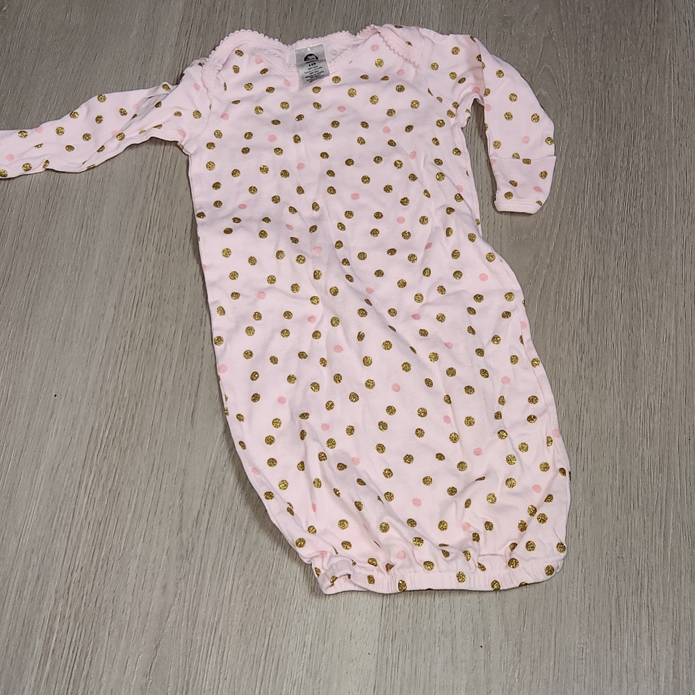 Gerber Pink and Gold Polka Dot Kids Nightgown